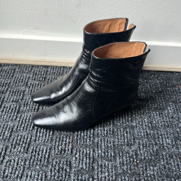 Madewell Black Leather Dimes Ankle Boots 6.5 - Picture 2 of 4